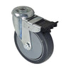 5-inch caster with brake, 400-500 lb capacity, designed for stable, heavy-duty mobility in commercial and industrial equipment.

