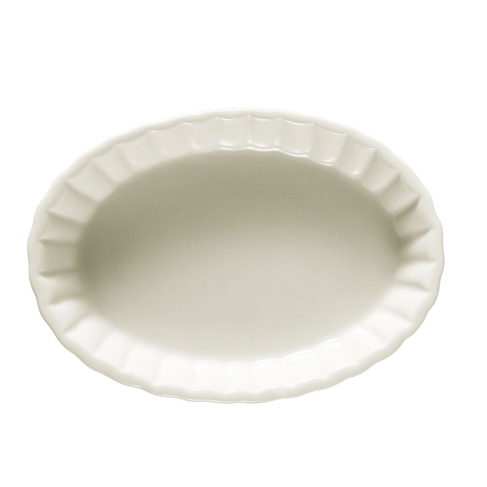 5oz oval fluted soufflé dish in bone white, 5 1/2