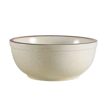 5 5/8-inch nappie bowl with a 12.5oz capacity, crafted from scratch-resistant ceramic, featuring a deep, rounded design, perfect for soups, salads, cereals, desserts, and side dishes.