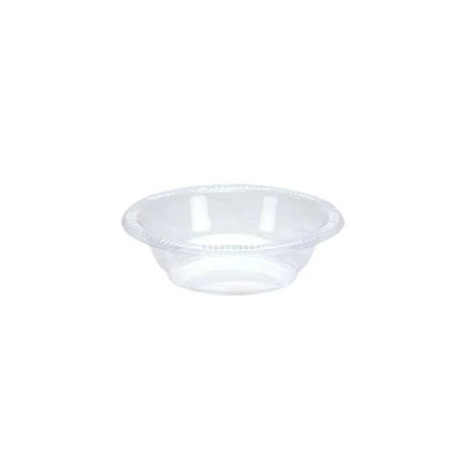 Clear plastic bowls in 5oz and 15oz sizes. Durable and disposable, ideal for serving soups, salads, snacks, or desserts. Perfect for parties, events, or everyday use with easy cleanup and stylish design.