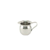 5oz bell-shaped stainless steel creamer with durable construction, wide pouring spout, and elegant design—ideal for restaurants, cafes, and catering. Easy to clean, packed 144 each per case