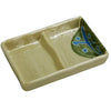 This Double Divided Sauce Dish is a perfect solution to serve sauces, dips, spices, and herbs that accompany the oriental dishes in your food-serving establishment. While looking like they are handmade ceramics such dishes won't chip, break, or stain. The Japanese collection is performed in Japanese style, that will perfectly fit most of the establishments' designs allowing you to elevate your dining experience with these high quality affordable restaurant dinnerware.

