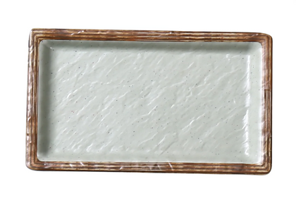 Deep Rectangular Sushi Plate, crafted from durable melamine, combines practicality with eco-friendly design in Green matte finish. Its break-resistant construction ensures long-lasting use, while being dishwasher safe makes cleanup effortless. Perfectly sized for both restaurant service and home dining, it enhances presentation and withstands daily wear, making it an ideal choice for sushi lovers seeking style and reliability.