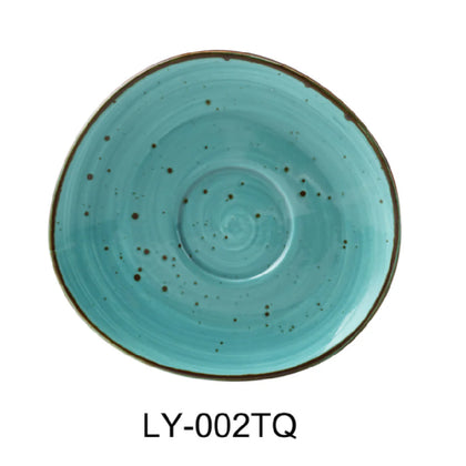 This freeform dish is suitable for use with LY-001TQ dinnerware sets. Its glazed porcelain material ensures resistance to dishwasher, oven, and microwave conditions, making it ideal for high-traffic restaurant, catering, and institutional kitchens, restaurant, and cafes seeking reliable presentation and ease of maintenance. High quality affordable restaurant dinnerware.