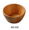 This bowl is offering a lightweight yet durable solution. Its natural wood material ensures a sustainable, eco-friendly option suitable for various food display applications, supporting HACCP workflows and sanitation standards in professional settings. High quality affordable restaurant dinnerware.