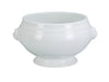 Great for serving clear broth and other scrumptious soups, the Lion Bouillon 15 Oz, will be a welcome addition to your dinnerware collection. This white ceramic bouillon features two nobby lionshead handles that help with carrying and contribute to its classic look. The bouillon bowl has a generous 15 ounce capacity and can be warmed in an oven or microwave before serving.