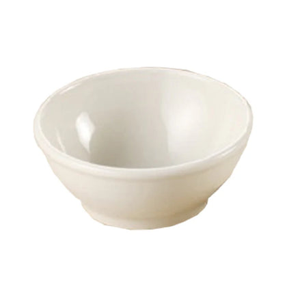 This bowl is a general purpose porcelain vessel used in foodservice establishments for portioning, serving, or holding ingredients. This dinnerware features a 25 oz. capacity, round shape, and corrosion resistant construction, making it suitable for applications in restaurant kitchens, catering events, and institutional cafeterias. Typically installed in medium volume food prep stations, it supports consistent food presentation and reheating. High quality and affordable dinnerware.