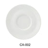 This porcelain saucer integrates durable construction with aluminum accents, providing stability and resistance to daily commercial usage. Its size accommodates standard cups, while its dishwasher and microwave compatibility simplify sanitation and reheating processes. Designed for institutional use. Elevate your dining experience with these high quality affordable restaurant dinnerware.