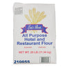 rectangular 25 lbs white paper bag bleached enriched wheat flour for baking