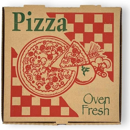 EcoQuality 16x16 inch kraft pizza box with Oven Fresh print and lock corners