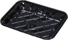 9.25 x 7.25 x 1.25 Inch Disposable Food Packaging 4P Black Meat Tray