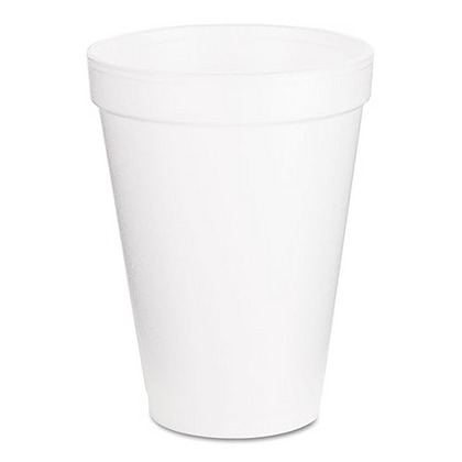 12oz White Squat Foam Cup 12J16 Case of 1000