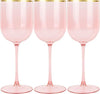 12oz Plastic Wine Goblets with Gold Rim