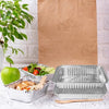 2.5lb Disposable Takeout Oblong Aluminum Foil Shallow Baking Pans with Dome Lids