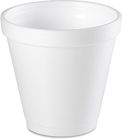 4oz white foam disposable cup for hot and cold beverages