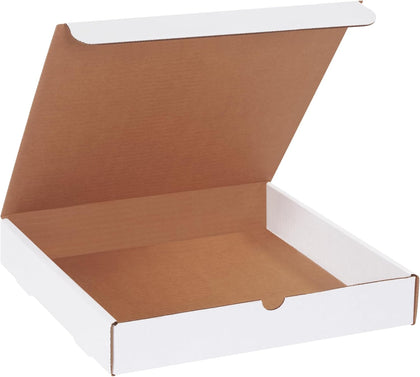 White corrugated cardboard pizza boxes durable takeout packaging 12 inches

