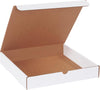 White corrugated cardboard pizza boxes durable takeout packaging 12 inches

