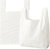 Small white plastic shopping bags with handles for groceries and retail