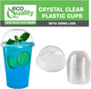 16oz Clear PLA Coffee Smoothies Cups with Dome Lids