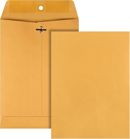 7.5x10.5 Inches Brown Gummed Kraft Envelopes for Mailing Documents