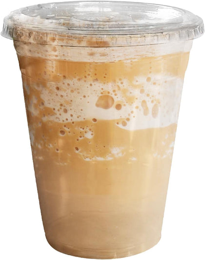 24oz Clear PLA Coffee Smoothies Cups with Flat Lids