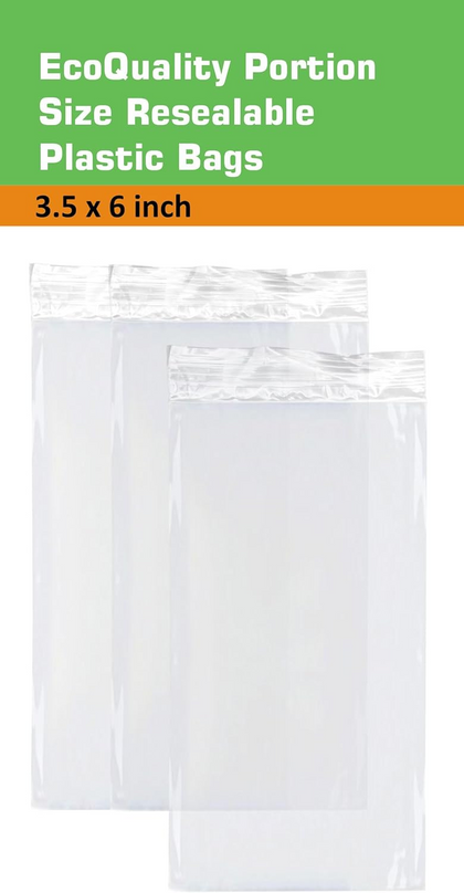 EcoQuality resealable clear plastic food storage bags portion 10 inches