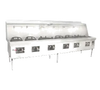 6-chamber stainless steel deck designed for durable and efficient use in commercial kitchen ranges, providing enhanced cooking performance.