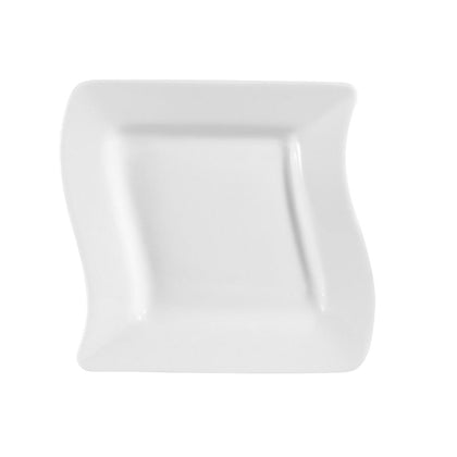 6 3/4-inch square plate, modern dinnerware, chip-resistant small dish, elegant appetizer plate, durable side dish plate, stackable square plate, easy-to-clean glazed plate, restaurant-quality dish.