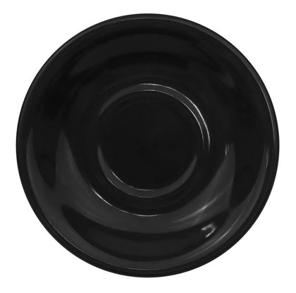 6-inch Black Saucer for cup tall black, chip-resistant, dishwasher-safe, durable drinkware accessory for cups, prevents spills, perfect for home, café, or restaurant use, modern and elegant design.