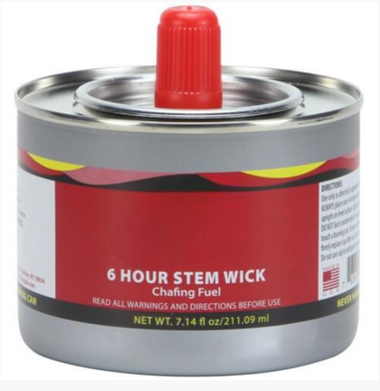 6+ Hour Wick Fuel for catering, buffets, and events. Provides up to 6 hours of clean, odorless heat for chafing dishes, ideal for weddings, corporate events, and large gatherings. Long-lasting and reliable.