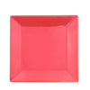 6-inch red square plate, modern plastic dinnerware, durable serving plate, scratch-resistant and stain-resistant, stylish catering plate, perfect for restaurants, events, and home dining.
