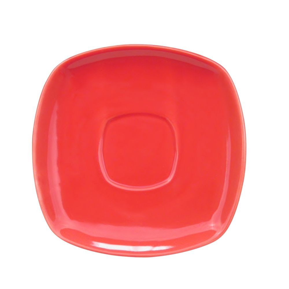 6-inch red square plant saucer for square cup red, durable plastic tray, waterproof surface protector, stylish indoor and outdoor gardening accessory, prevents spills, enhances plant care.