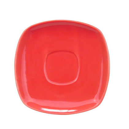 6-inch red square plant saucer for square cup red, durable plastic tray, waterproof surface protector, stylish indoor and outdoor gardening accessory, prevents spills, enhances plant care.
