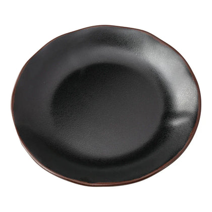 Elegant Round Plate ideal for busy restaurants, hotels, and cafes where durability is essential. Finished in a sophisticated black color with a subtle brown rim, this plate complements a variety of table settings and enhances the presentation of bread, butter, or small side dishes. Elevate your dining experience with these high quality affordable restaurant dinnerware.