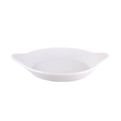 EcoQuality This versatile French Handled Dish is part of the Accessories collection, offering a unique and affordable design. Crafted from sturdy, high-quality porcelain in a clean white color, this dish is built to last for many years while maintaining its original appearance. Ideal for restaurant, cafes, and home dining.