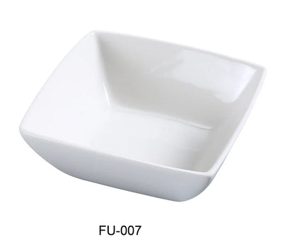 This square bowl is designed in durability making it ideal for serving side dishes, individual portions of sauces, condiments, or desserts. Crafted from high-quality porcelain with added alumina, this bowl is both durable and versatile, making it an excellent choice for homes, restaurants, or catering services. High quality affordable restaurant dinnerware.