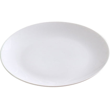 Elevate your dining experience with the EcoQuality Round Coupe Plate crafted from super white porcelain. Its sleek, rolled edge design adds a modern touch while ensuring durability. Perfectly sized for serving salads, desserts, and appetizers. This versatile plate is safe for dishwasher, oven, and microwave use, making it as practical as it is elegant.