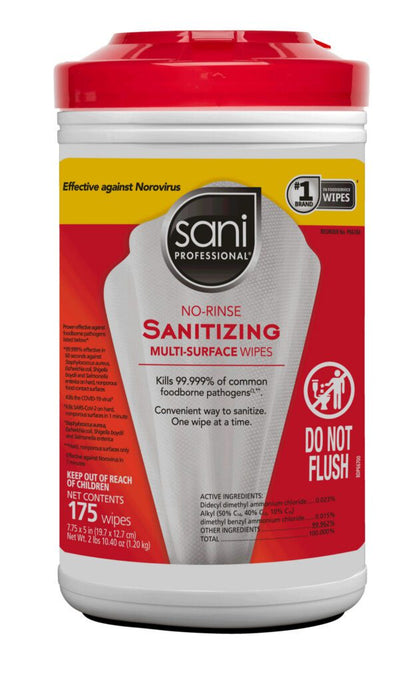 Multi surface sanitizing wipes bulk case for cleaning applications