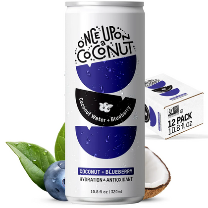 Once Upon A Coconut Blueberry Sparkling Coconut Water 12 Pack 10.8oz Cans