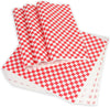 Red checkerboard food basket liner sheets grease resistant 12x12