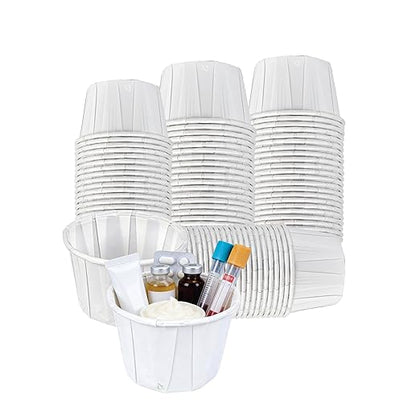 Disposable White Paper Medicine Cup with Rolled Rim