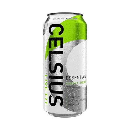 16oz Celsius Essentials Cherry Limeade Energy Drink Pack of 12  
