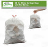 13 Gallon White Garbage Bags with Red Easy Tie Drawstring