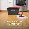 O-Cedar Easywring Microfiber Spin Mop with Bucket Red Gray