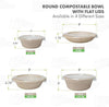 Compostable Round Sugarcane Container Bowl with Lid