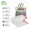 13 Gallon White Cat Litter Bags with Red Easy Tie Drawstring