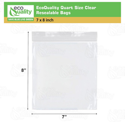 EcoQuality Resealable Clear Food Storage Bags Portion 8x3.87 Inches