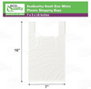 Small white plastic shopping bags with handles for groceries and retail
