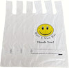 EcoQuality white smiley face plastic shopping bags medium 10x5x18