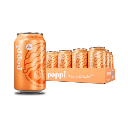 12oz Poppi Orange Cream Soda Prebiotic Sparkling Beverage Pack of 12